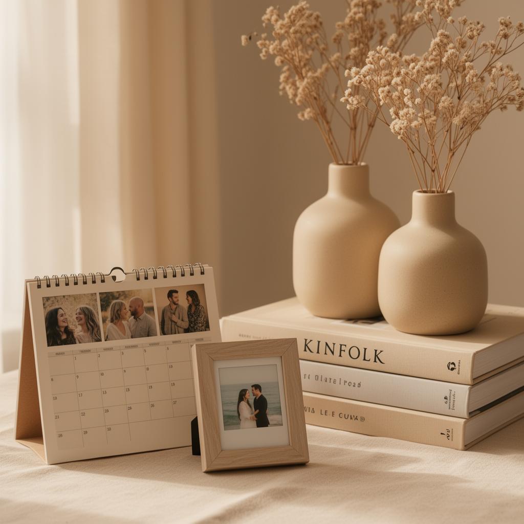 Calendar and polaroid scene